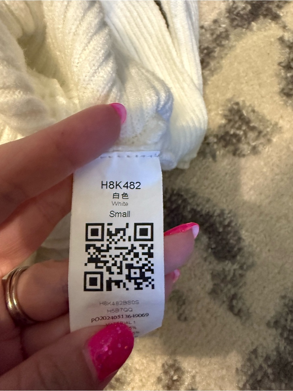 Amazon Essentials Off-the-Shoulder Cream Ribbed Sweater - Picture 2 of 2